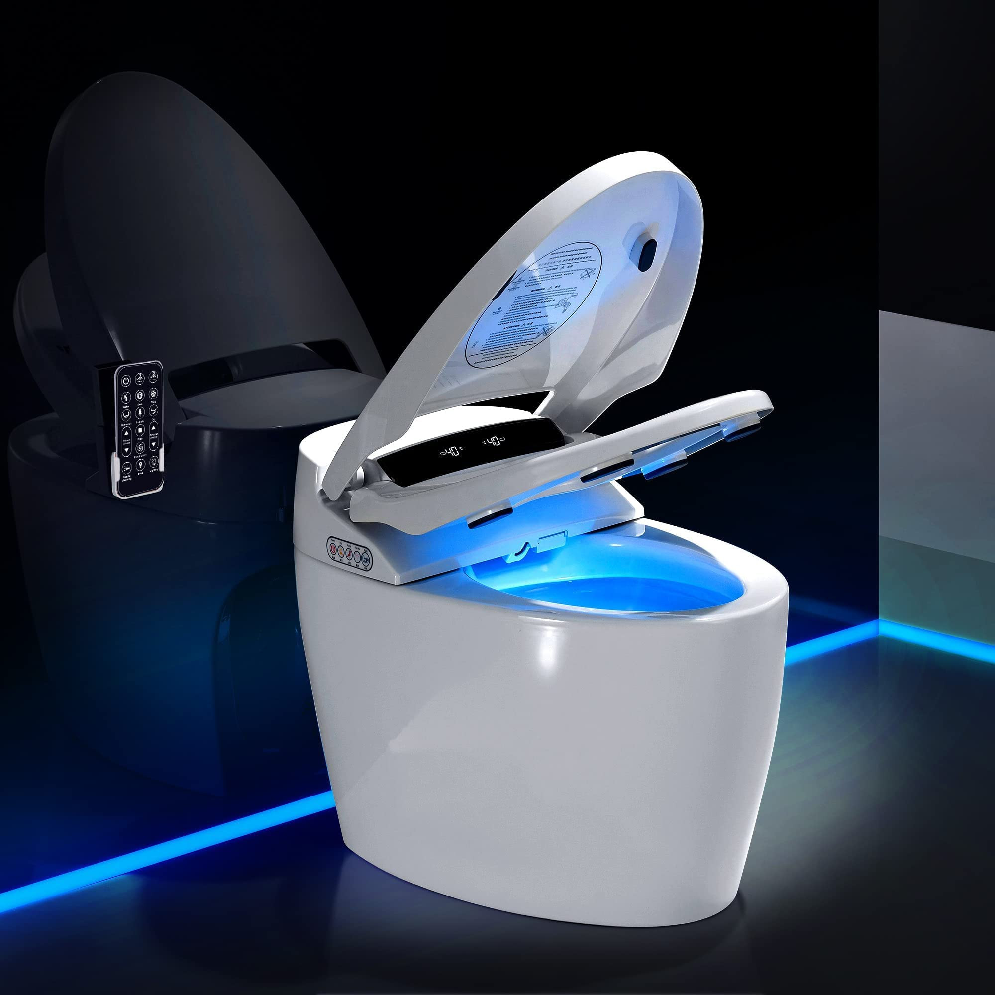 Smart Toilet, One Piece Bidet Toilet for Bathrooms, Toilets with Warm Water Sprayer & Dryer, Foot... | Amazon (US)