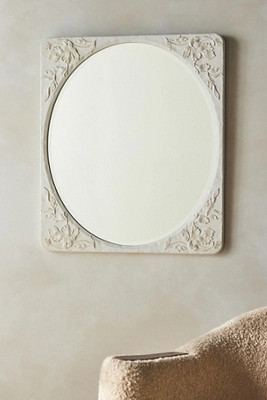Naomi Etched Floral Rectangle Wall Mirror | Anthropologie (US)