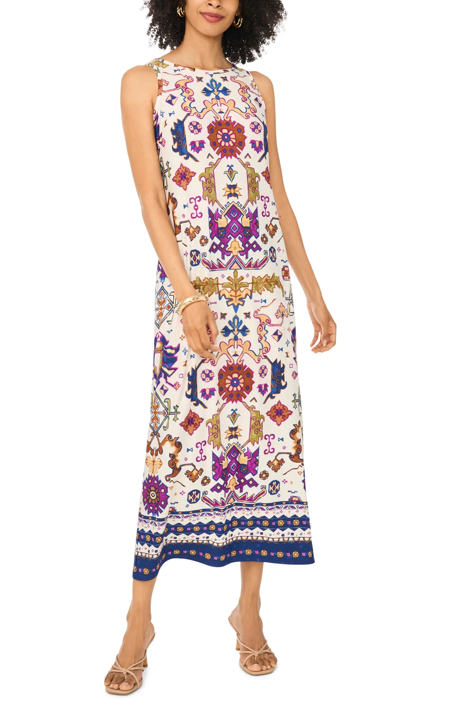 Tie Print Sleeveless Maxi Dress (Women) | Nordstrom | Nordstrom