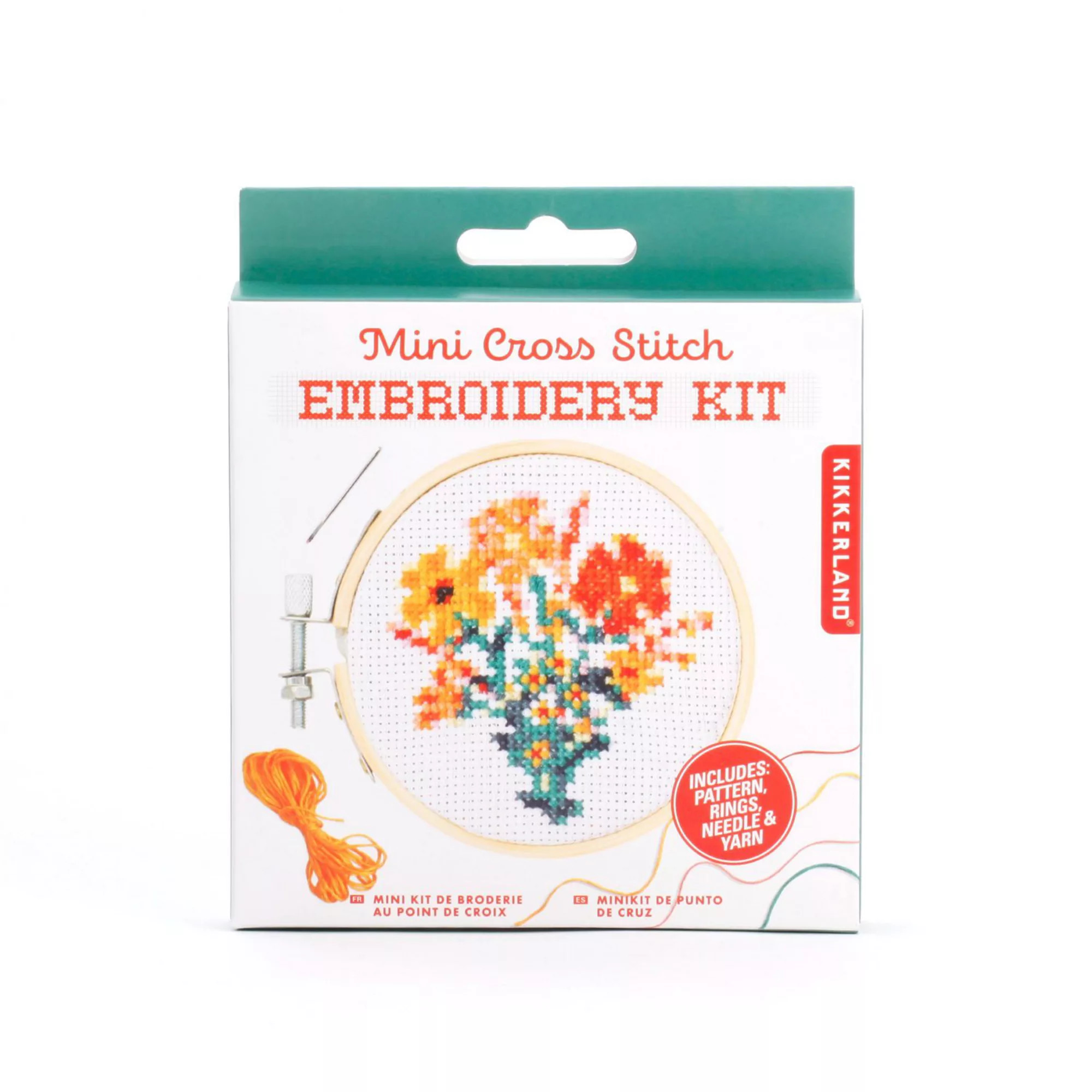 Kikkerland Mini Cross Stitch Embroidery Kit with Pattern, Needle & Yarn | Kohl's