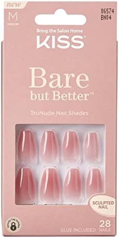 Kiss Bare But Better Nails 28 Count Medium Length Rose | Amazon (US)