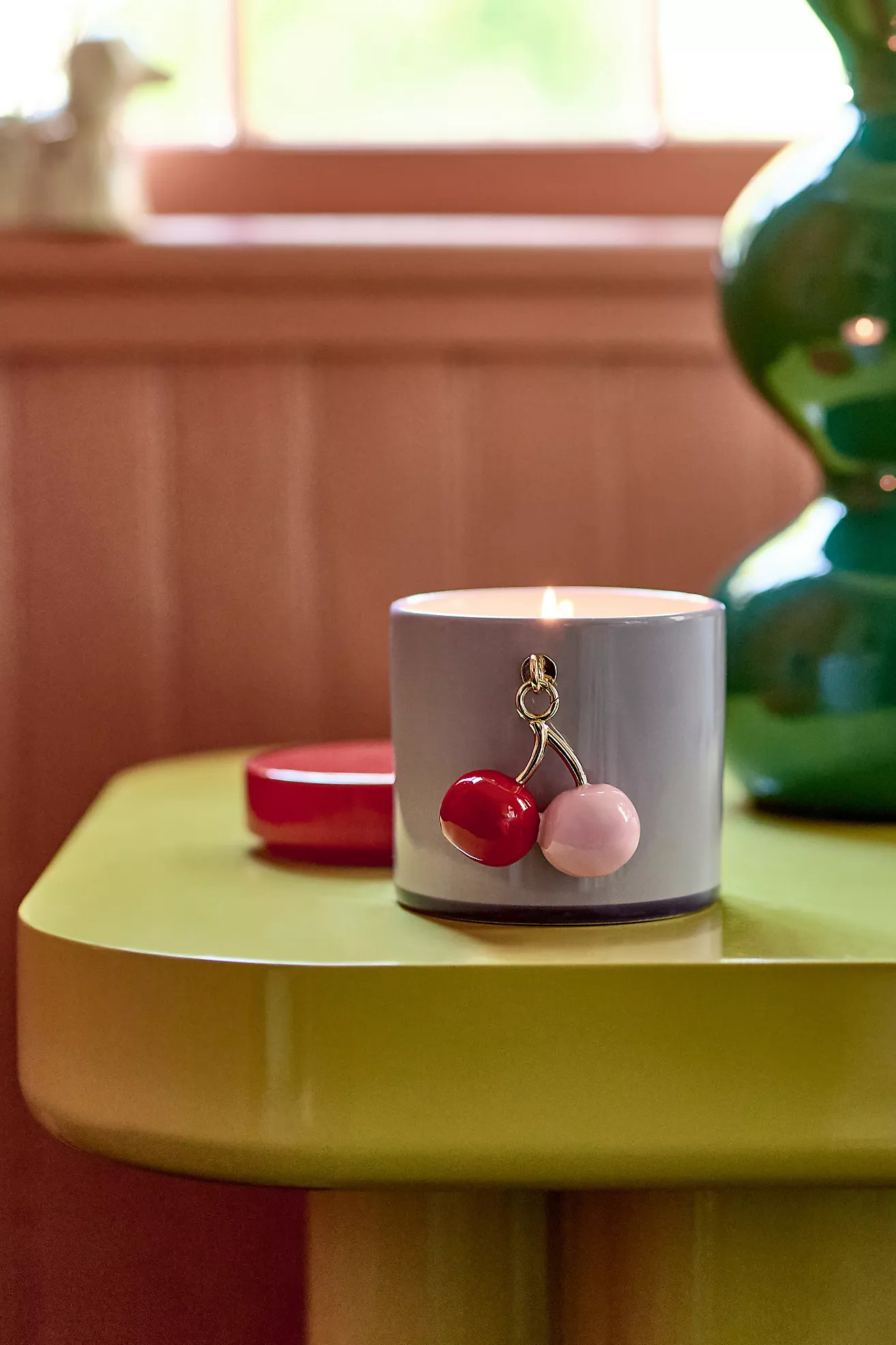 Cherry Charm Fruity Black Cherry & Tonka Ceramic Candle | Anthropologie (US)