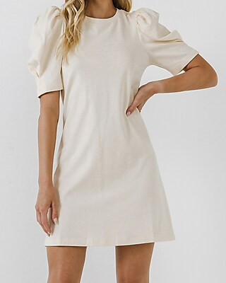 English Factory Short Puff Sleeve Mini Dress | Express