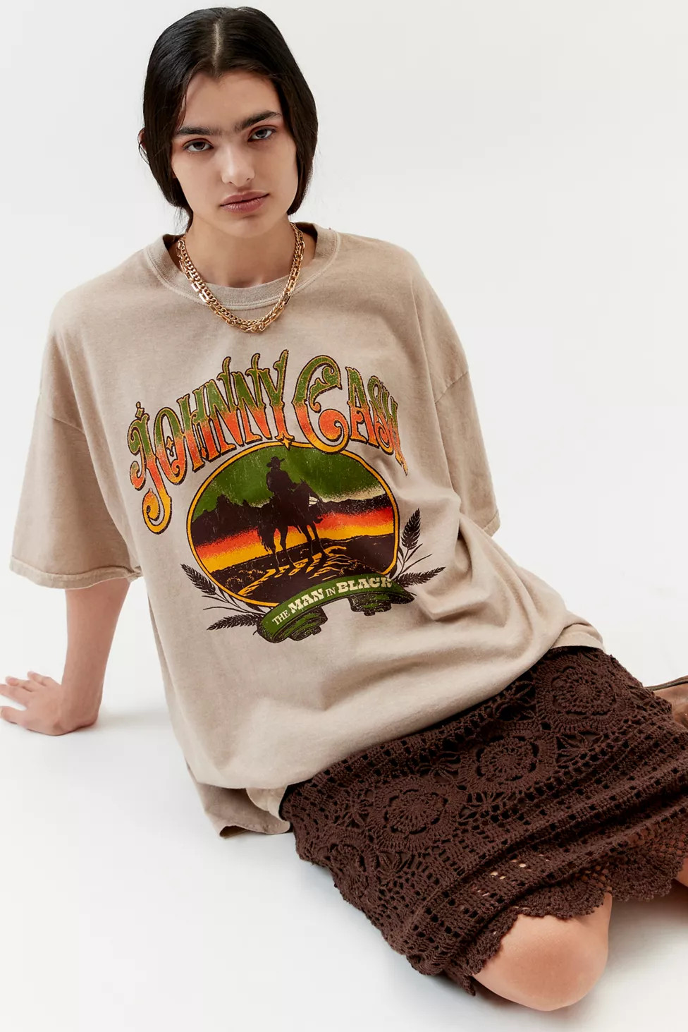 Johnny Cash Man In Black T-Shirt Dress | Urban Outfitters (US and RoW)