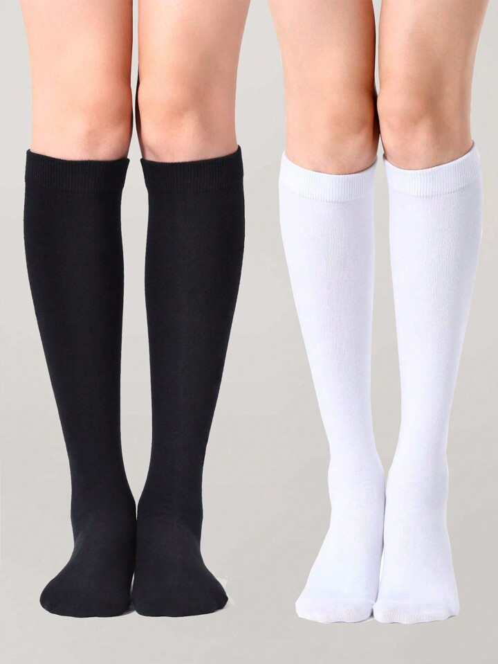 1/2/3/4 Pairs Women's Knee Length Socks, Outdoor Sports Socks, Casual Striped Socks | SHEIN