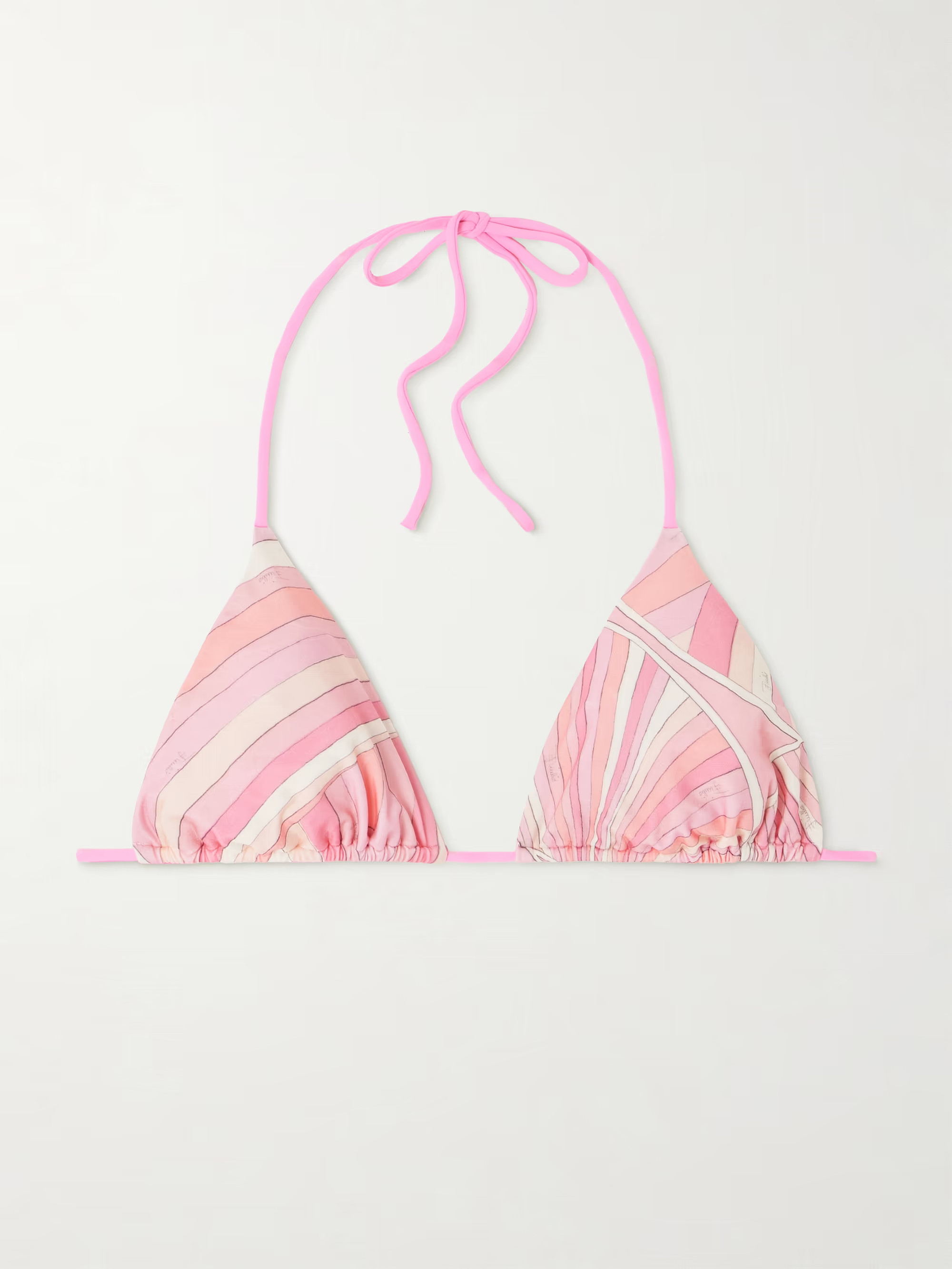 Printed triangle halterneck bikini top | NET-A-PORTER (US)