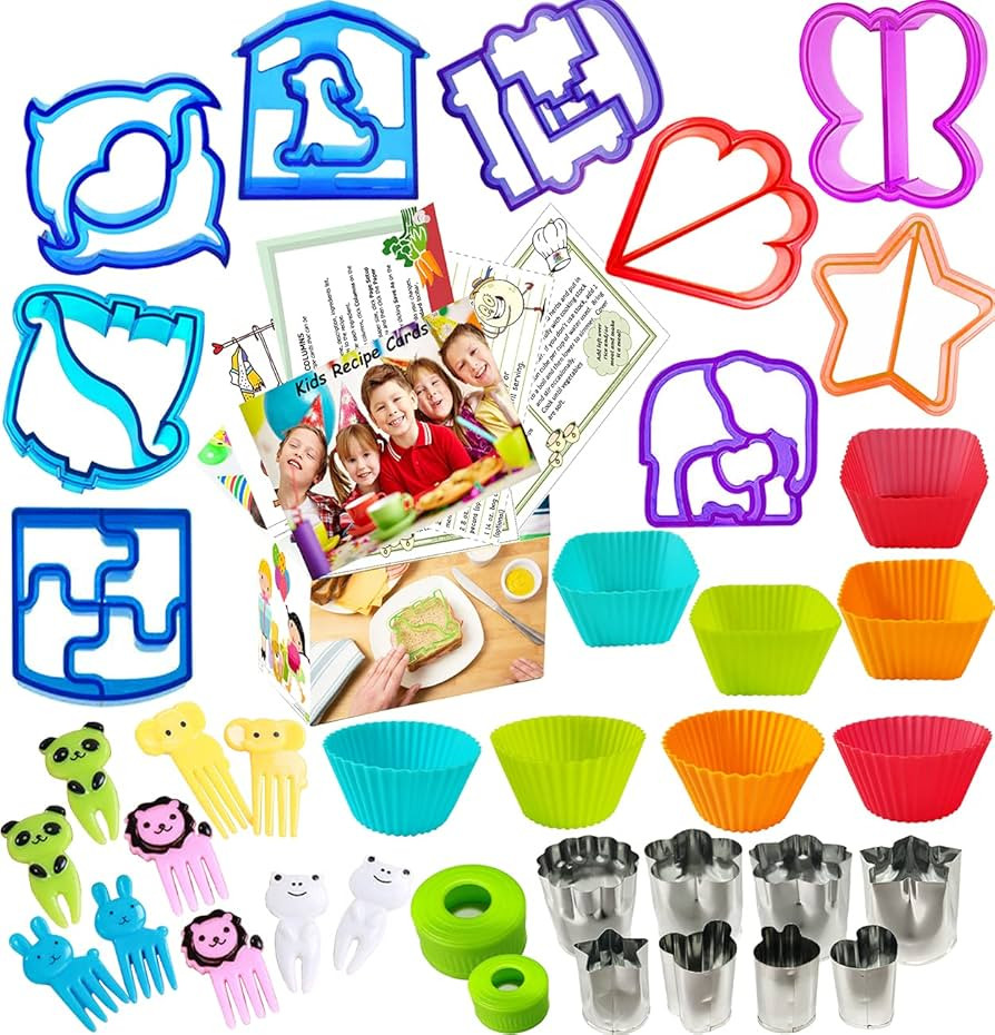 Sandwich Cutters Shapes Set for Kids Bread Vegetables Fruits Cheese Shapes Mold Supplies Crust Be... | Amazon (US)