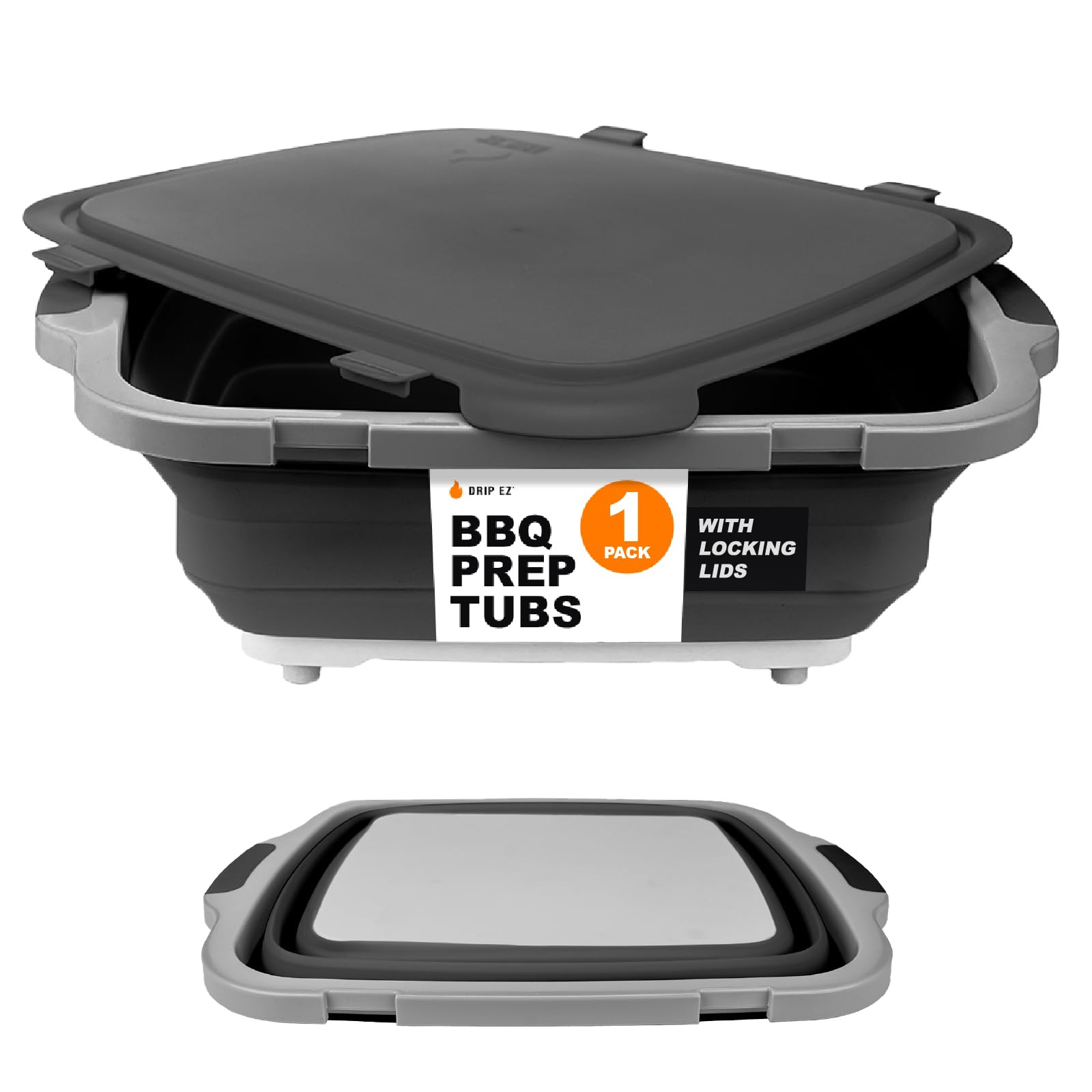 Drip EZ Collapsible BBQ Prep Tub- for Meal Prep Marinating Food Storage - Includes Cutting Board ... | Amazon (US)