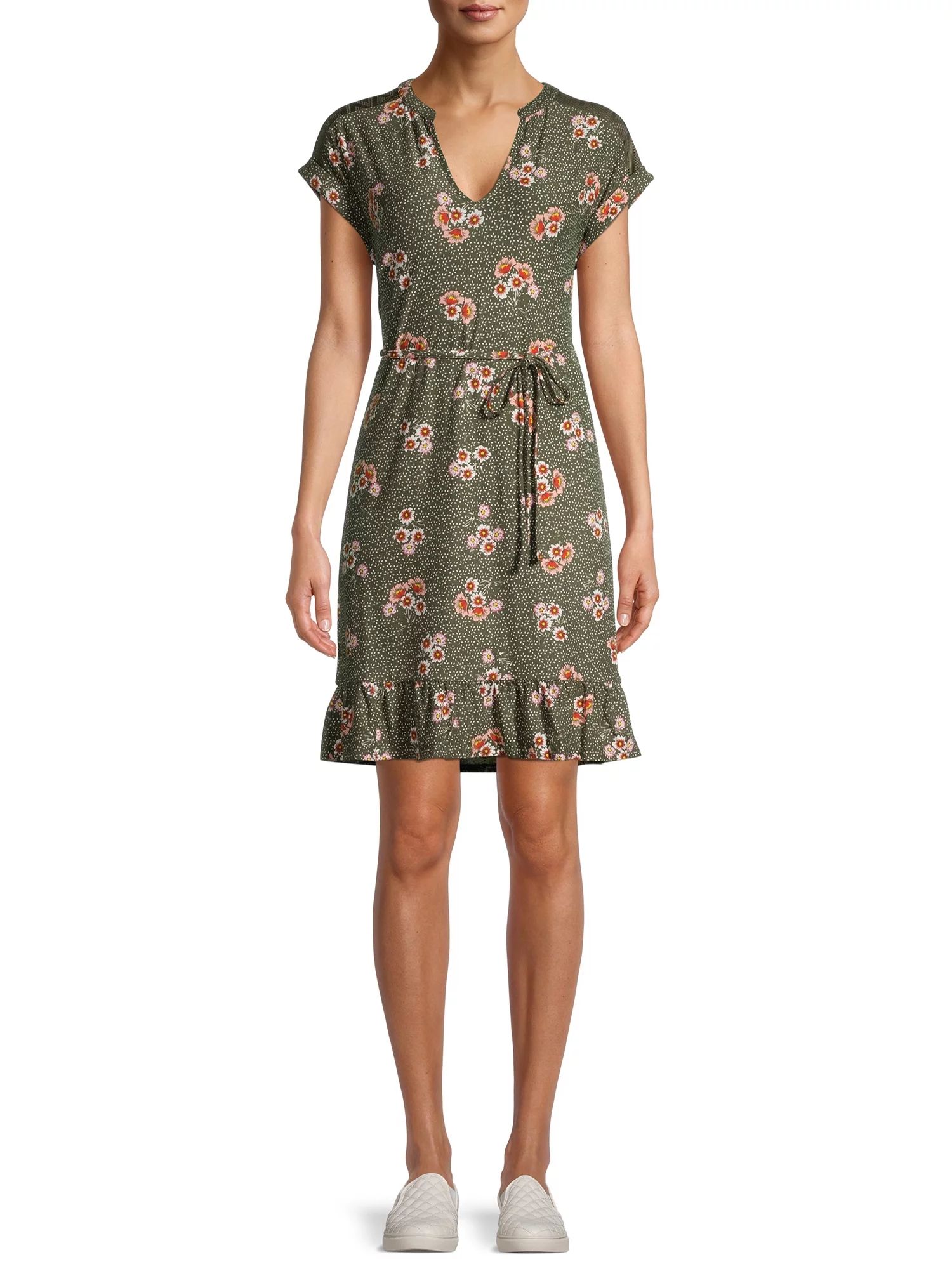 No Boundaries Juniors' Tier Dress with Lace | Walmart (US)