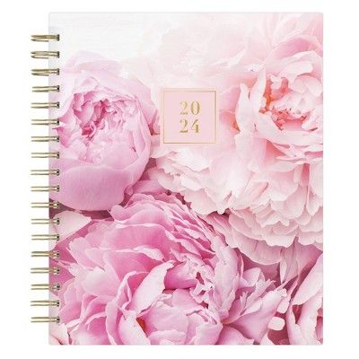 Rachel Parcell 2024 Planner 7.8"x9.13" Daily/Monthly Laminated Wirebound Peony | Target