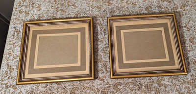 Vintage Pair of Gold Wood Picture Frame with Matte holds 7" x 8" | eBay US