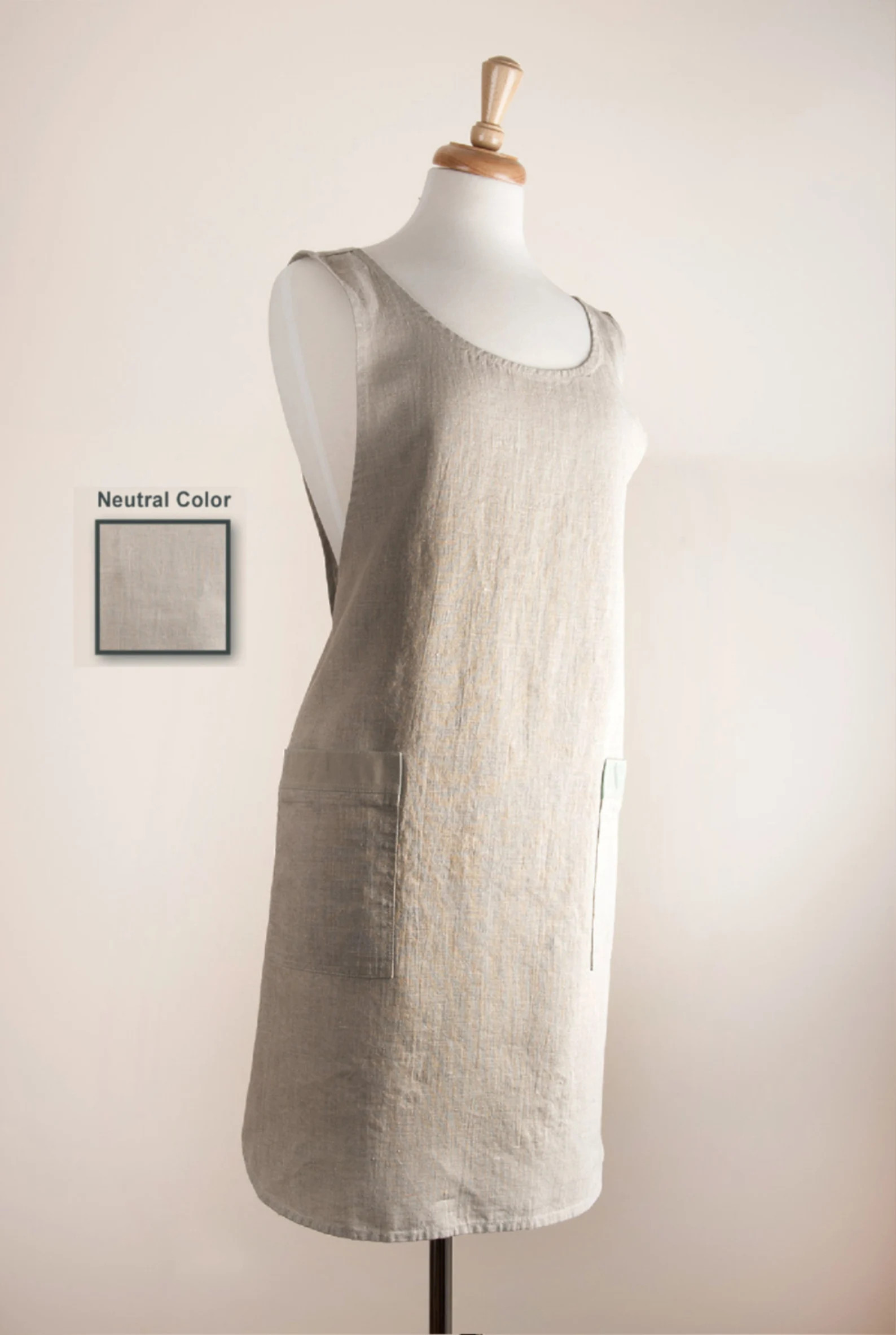 Crisscrossed Japanese style apron 100% Heavy and Medium Weight Linen  Softened Apron/Pinafore. | Etsy (US)