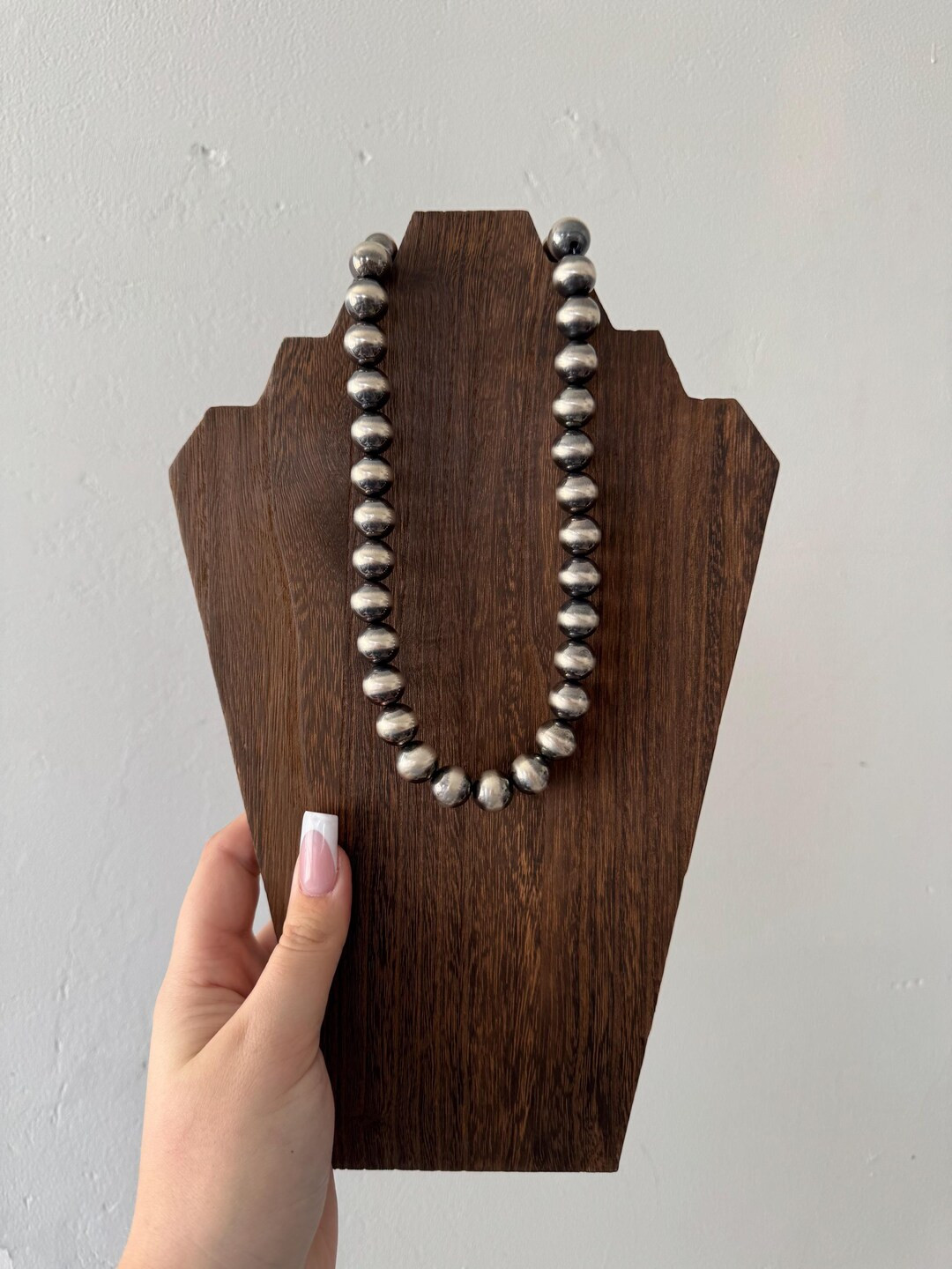 14mm Authentic Sterling Silver Navajo Style Pearl Necklace With Paperclip Extender Chain - Etsy | Etsy (US)