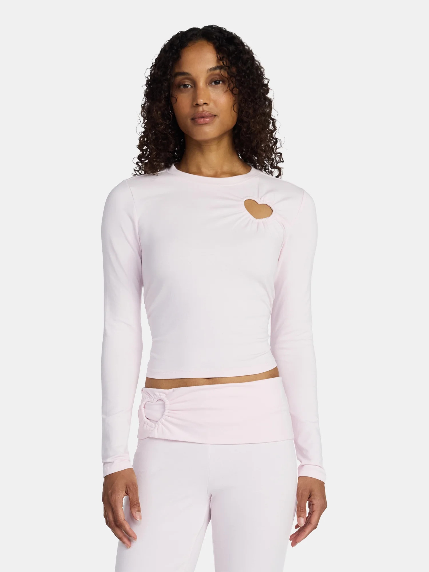 Madden NYC Women’s Heart Top with Long Sleeves, Sizes XXS-XXL | Walmart (US)