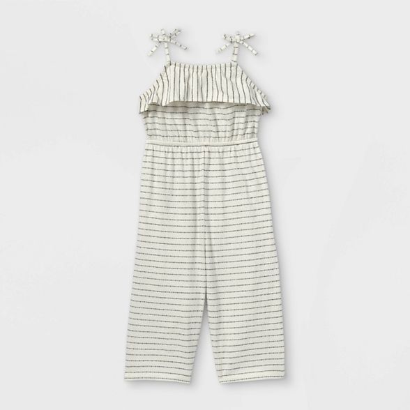 Toddler Girls' Striped Tank Jumpsuit - art class™ Cream/Black | Target