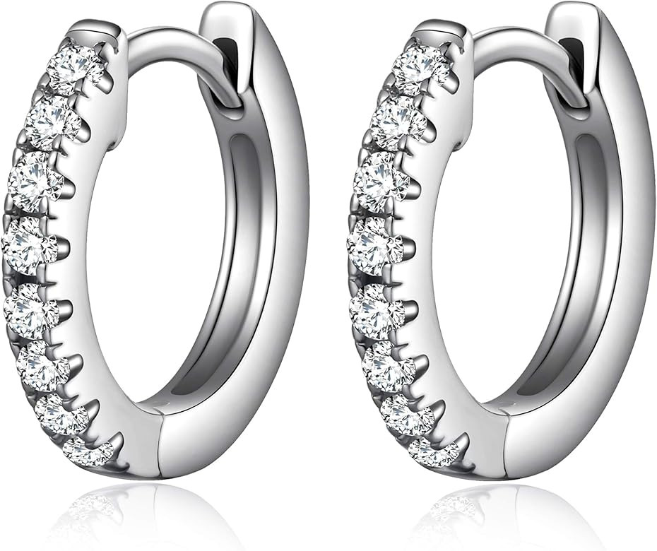 Jiamiaoi Small Hoop Earrings for Men Women 925 Sterling Silver Hoop Earrings Hypoallergenic Round... | Amazon (US)