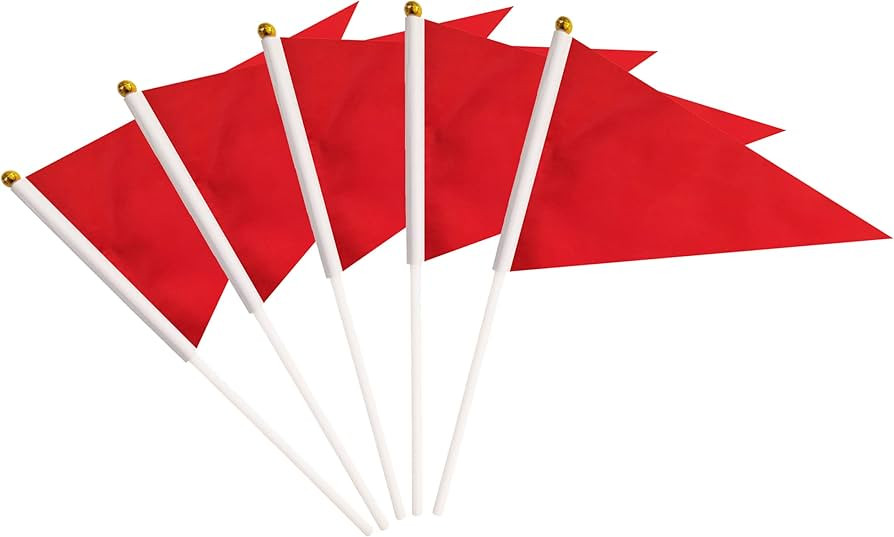 25 Pack Red Pennant Flags Small Mini Hand Held Solid Color Pennant On Sticks Flags,Party Events C... | Amazon (US)