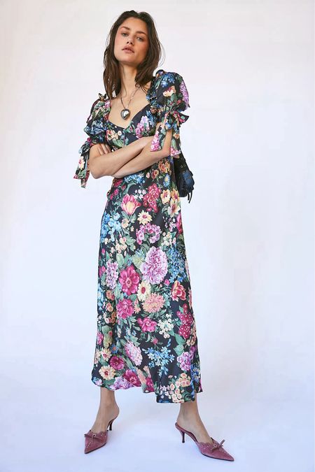 Wedding Guest Dress Spring - floral midi dress 
