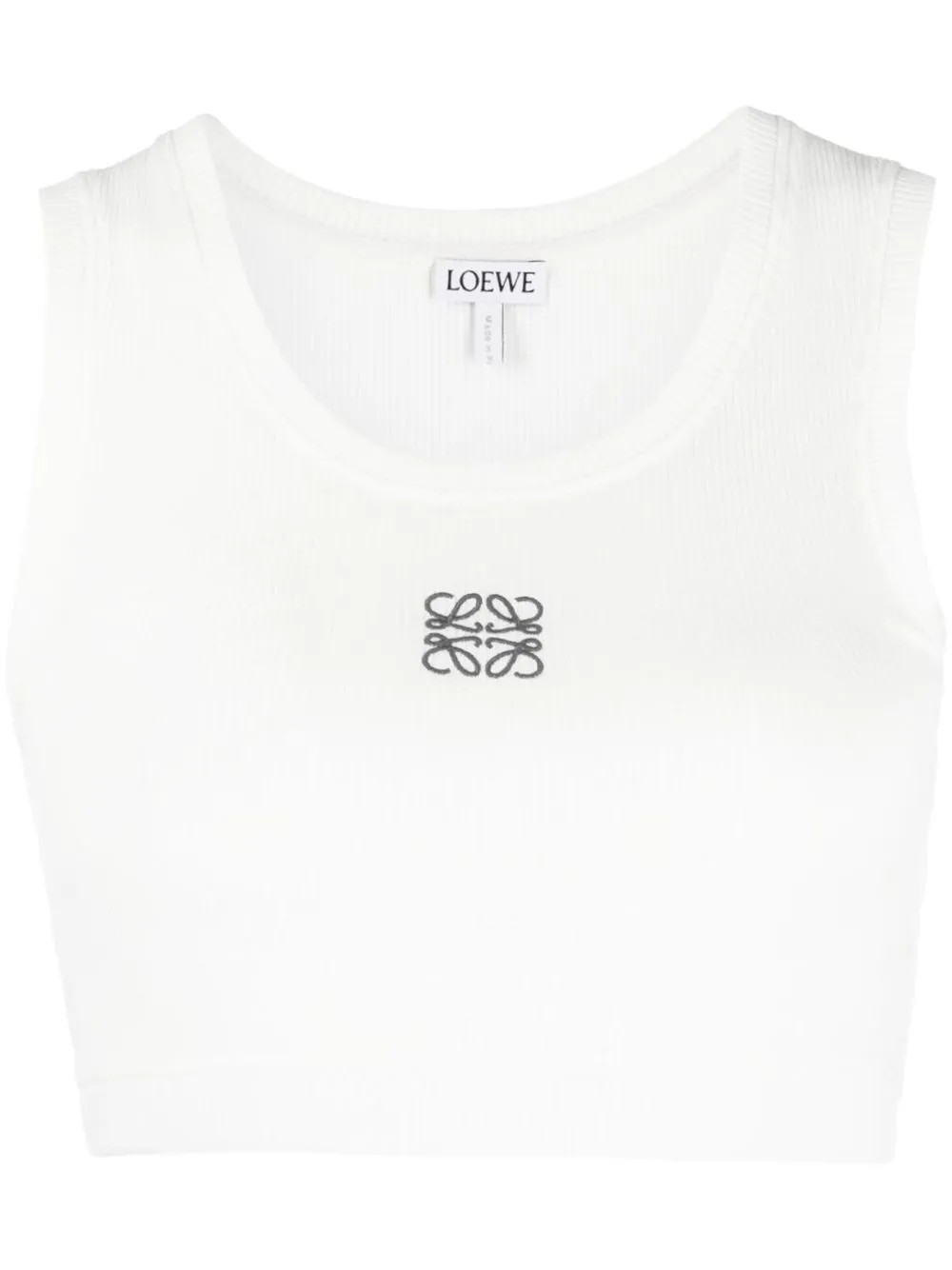 LOEWE Anagram Embroidered Cropped Tank Top - Farfetch | Farfetch Global