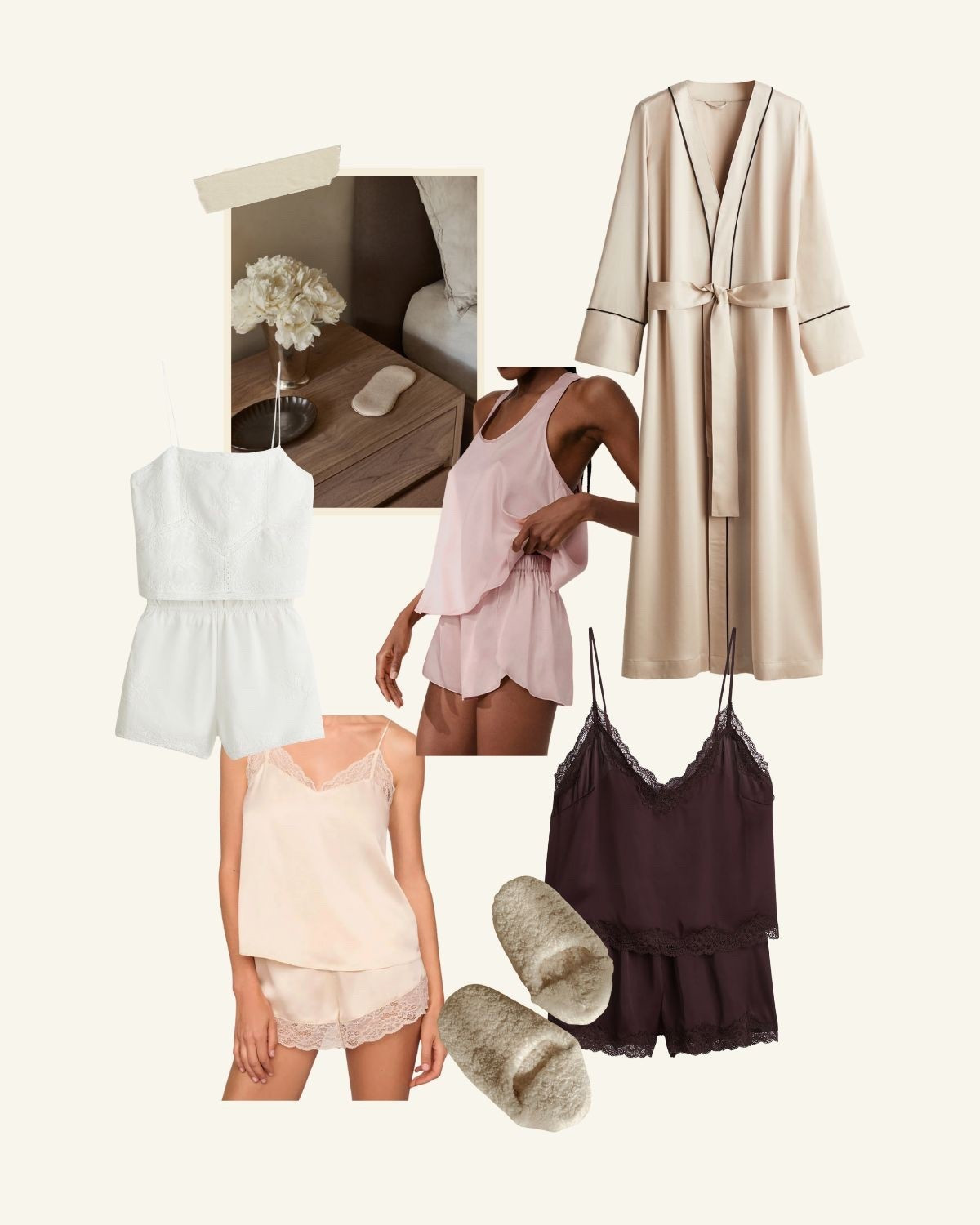 Prettiest silk sleepwear from hm, lunya, Jenni kayne - make it a good nights sleep, and a pretty one!