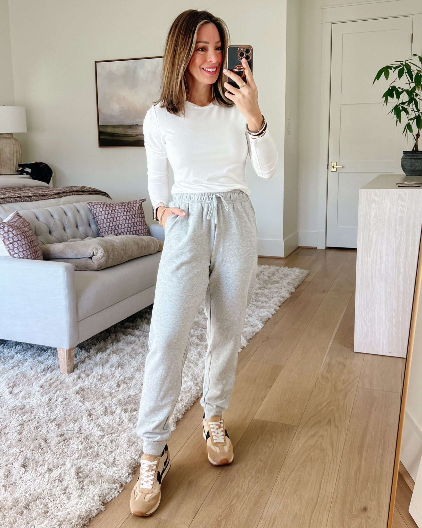 If you love joggers, you need to grab this pair from Target! So soft and the perfect pant for lounging or running errands ☁️ 

Swipe to see the full details and get a closer look ✨➡️

Top Fit: I’m wearing a Small, I sized up since it is fitted 

Joggers Fit: I’m wearing an XS

#LTKFindsUnder50 #LTKStyleTip #LTKWatchNow