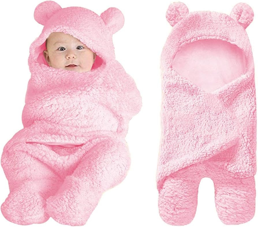 XMWEALTHY Cute Baby Items Newborn Plush Nursery Swaddle Blankets Soft Infant Girls Clothes Pink | Amazon (US)