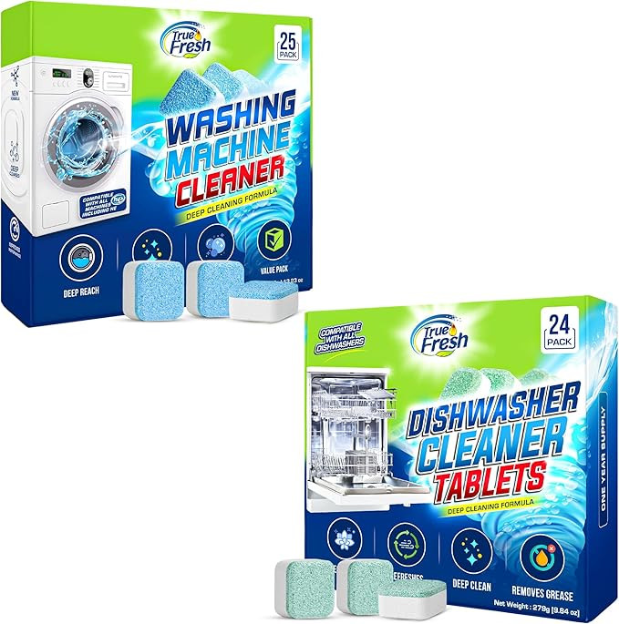 Washing Machine & Dishwasher Cleaner Tablets - 48-Pack Bundle Compatible with Front Loader Top Lo... | Amazon (US)