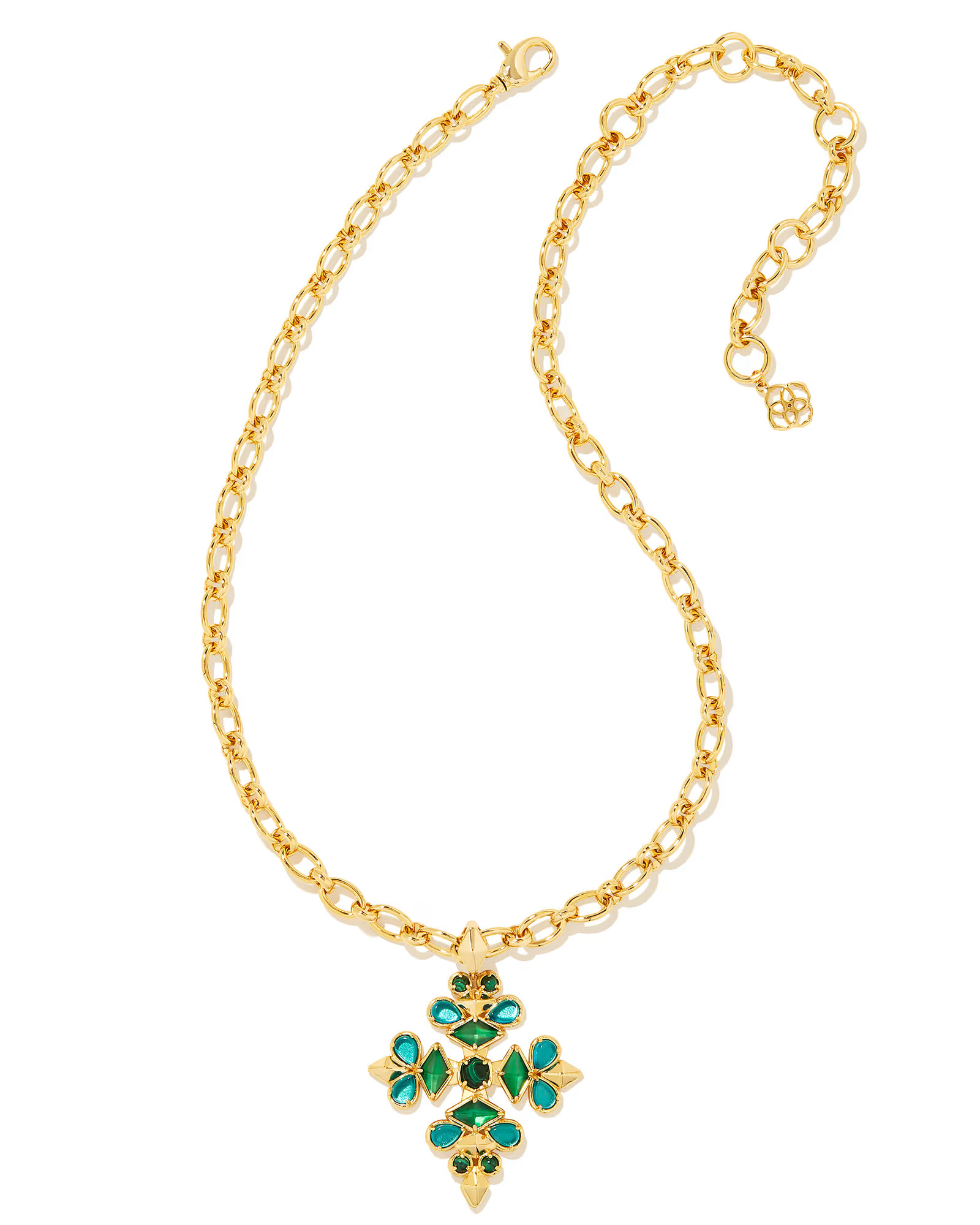 Kinsley Gold Statement Necklace in Green Mix | Kendra Scott