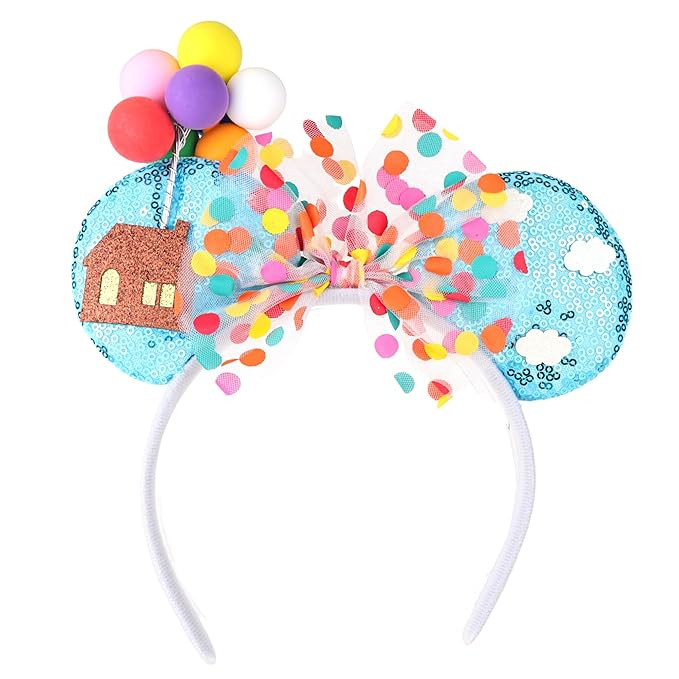 Needzo Balloon Up Sparkly Mouse Ears, Costume Hair Accessories with Bow, Sequins, One Size Fits M... | Amazon (US)