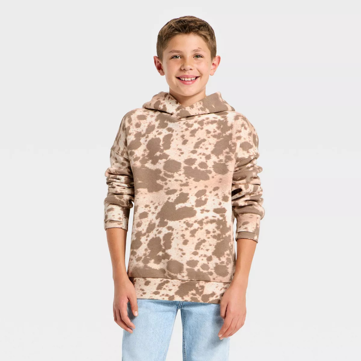 Boys' Fleece Animal Print Oversized Hoodie Sweatshirt - art class™ S | Target