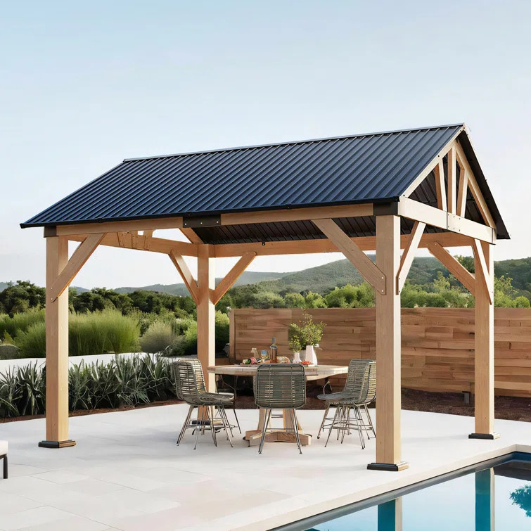 Classic Solid Wood Storage Gazebo | Wayfair North America