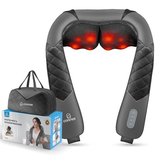 COMFIER Shiatsu Neck Shoulder Massager, Back Massager with Heat, Deep Tissue 4D Kneading Pillow Massager with Portable Storage Bag, Home, Office and Car Use | Amazon (US)