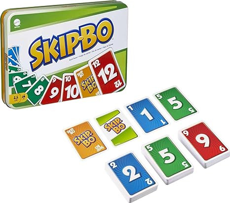Mattel Games Skip-Bo Card Game in Storage & Travel Tin for Kids, Adults & Families, Color Blind A... | Amazon (US)