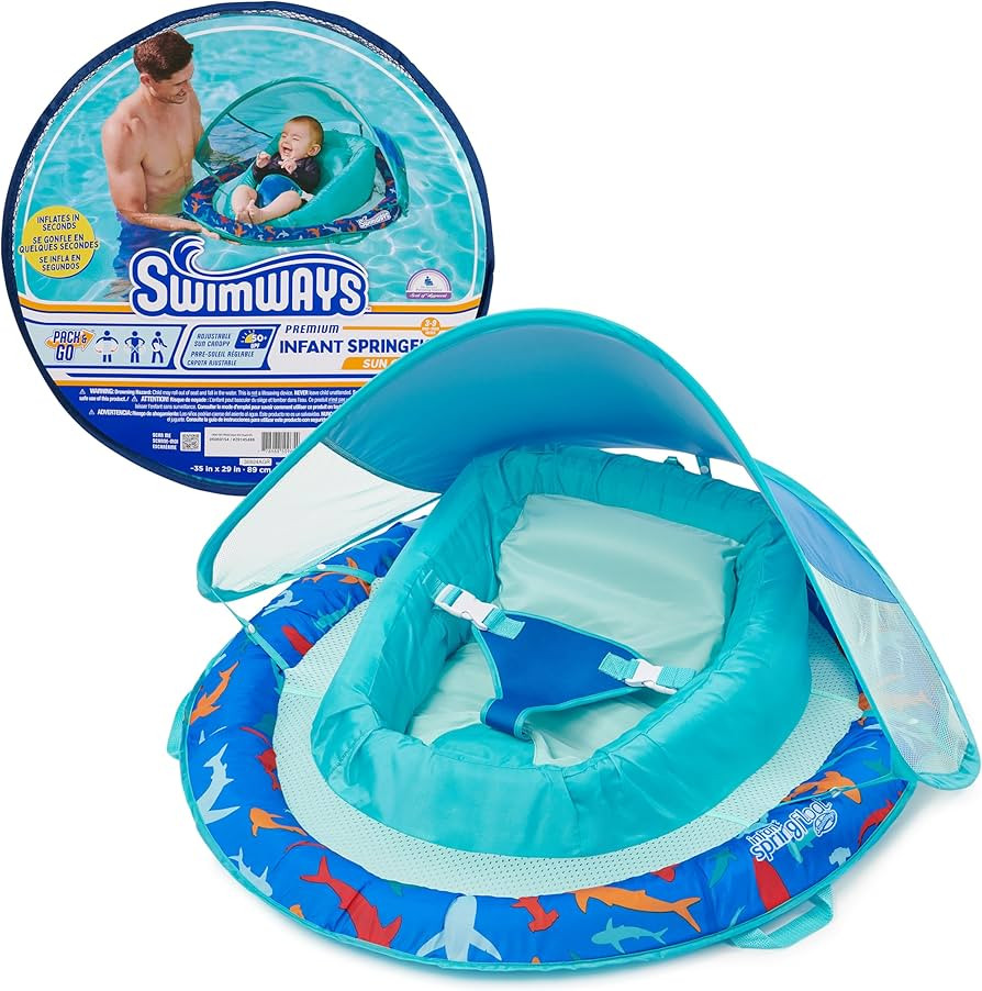 Swimways Infant Spring Float, Baby Pool Float with Canopy & UPF Protection, Swimming Pool Accesso... | Amazon (US)