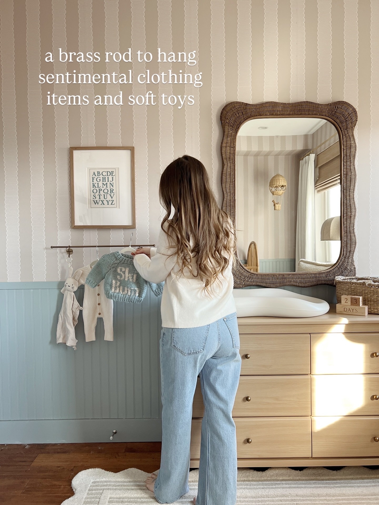 I love this brass rod to hang and display sentimental clothing items and soft toys in my sons nursery

#LTKHome #LTKBaby