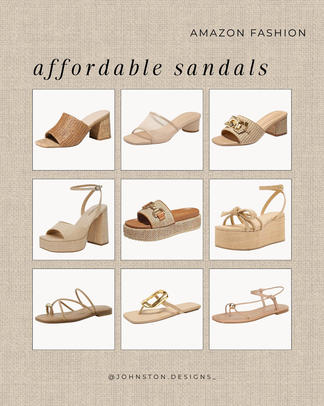 Affordable Amazon sandals perfect for spring, summer and vacation resort wear.

Amazon sandals, summer sandals, resort wear shoes, neutral sandals, woven sandals, block heel sandals, flat sandals, vacation style 

 #LTKootd #LTKSeasonal #LTKTravel