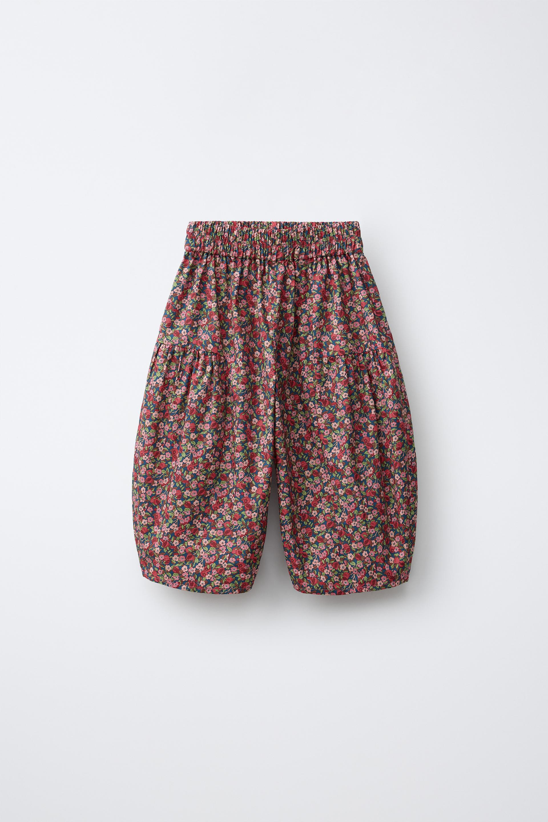 Zara - Floral Print Bloomer Pants Made With Liberty Fabric - Pink - 4 Years (40,9 Inches) - Kids | Zara US
