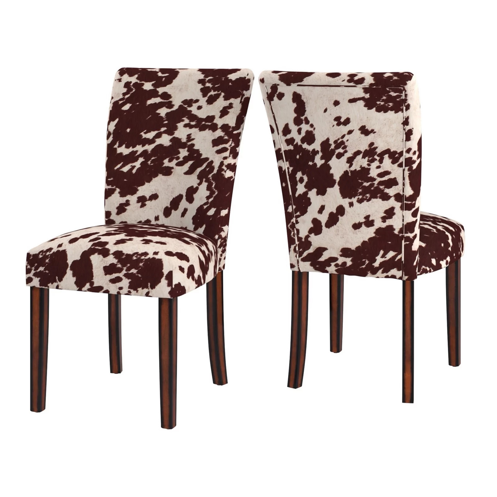 HomeVance 2-pc. Parson Cowhide Print Side Chair Set, Brown | Kohl's
