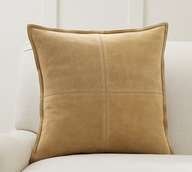 Pieced Suede Pillow Cover | Pottery Barn (US)