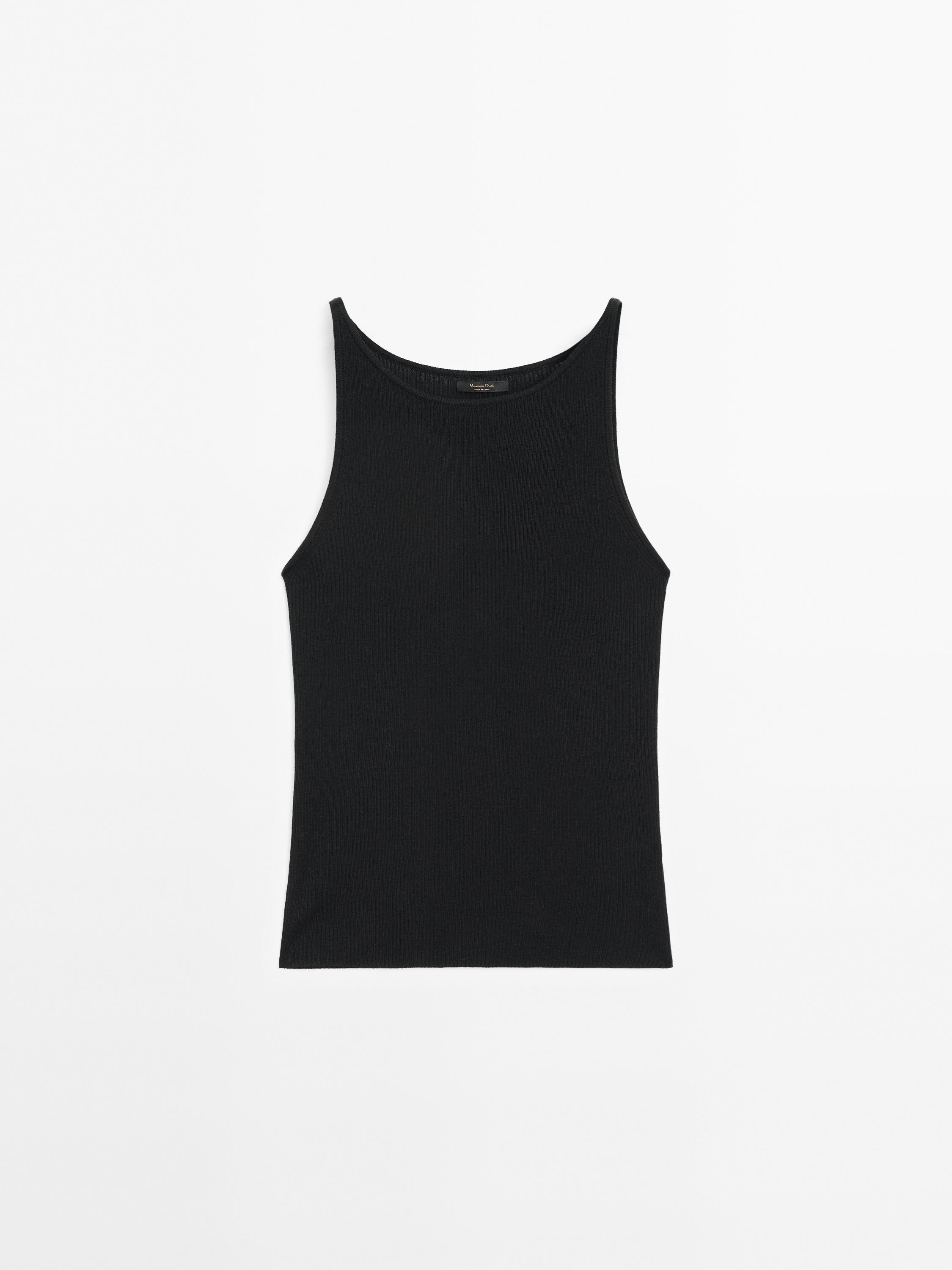 Ribbed knit top | Massimo Dutti UK