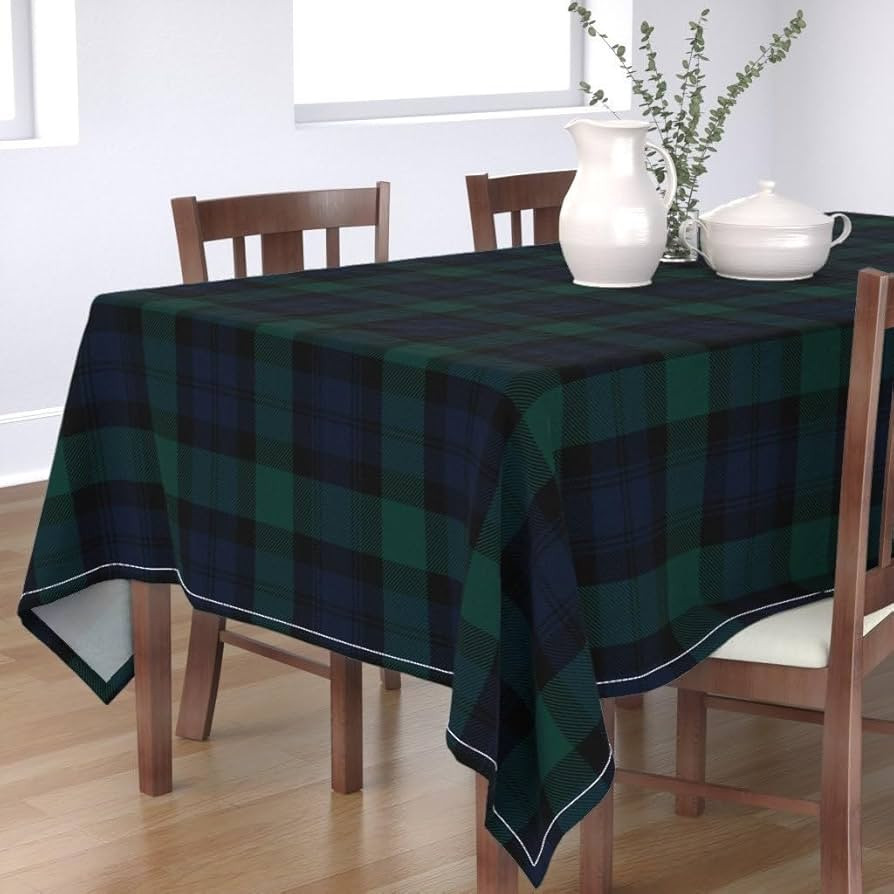 Green Blue Tartan Tablecloth - Blackwatch Tartan- Scottish Plaid Blackwatch 54"x72" | Amazon (US)