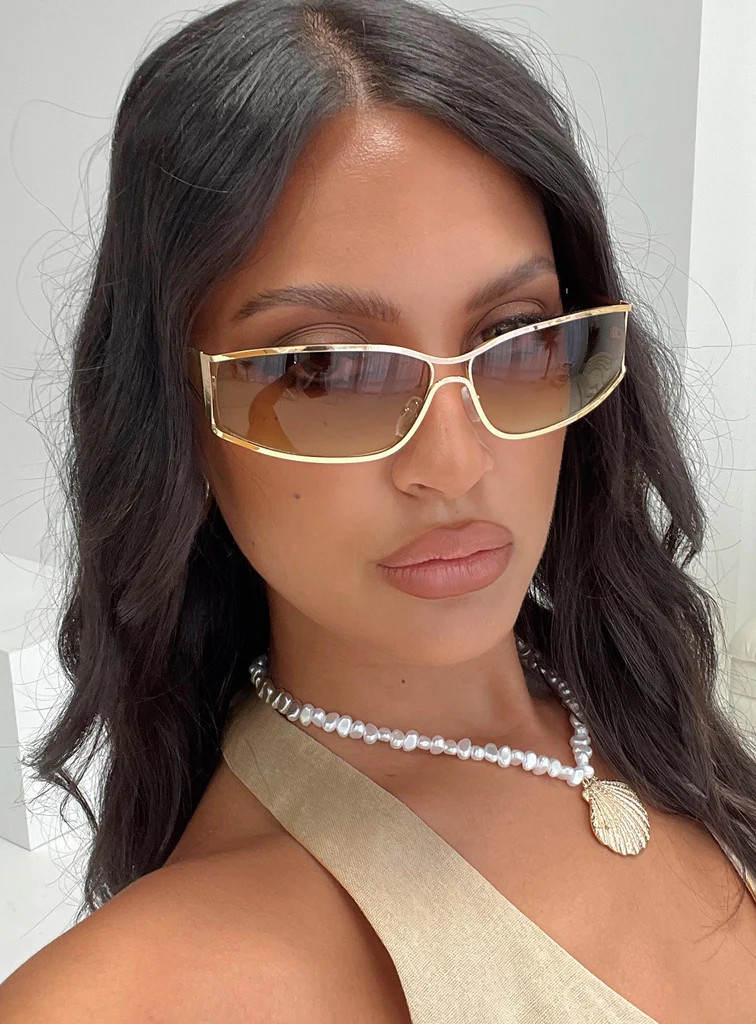 Dyxon Sunglasses Gold/brown | Princess Polly US