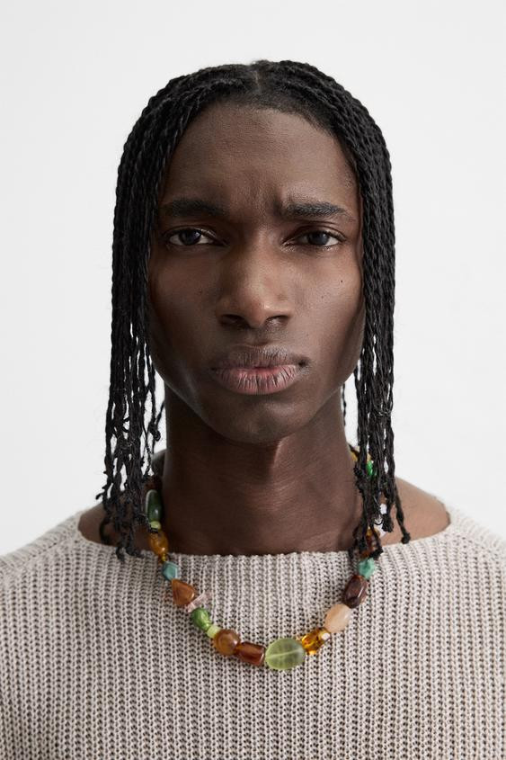 CONTRAST BEAD NECKLACE | Zara US