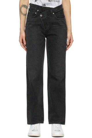 Black Criss Cross Upsized Jeans | SSENSE