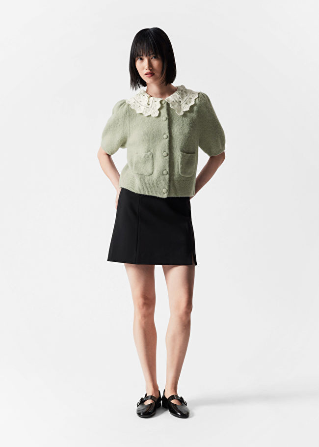 Crochet-Collar Knit Cardigan | & Other Stories US