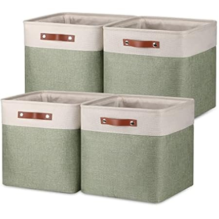DULLEMELO Storage Cubes 12 inch, Collapsible Sturdy Cube Storage Bins with Handles for Organizing,Fa | Amazon (US)