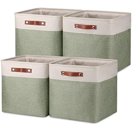 DULLEMELO Storage Cubes 12 inch, Collapsible Sturdy Cube Storage Bins with Handles for Organizing,Fa | Amazon (US)