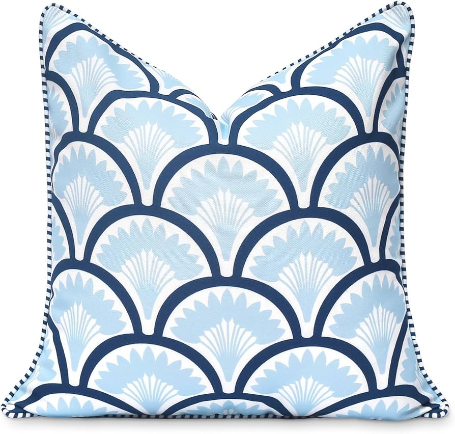 Hofdeco Premium Coastal Patio Indoor Outdoor Throw Pillow Cover Only, 20"x20" Water Repellent for... | Amazon (US)