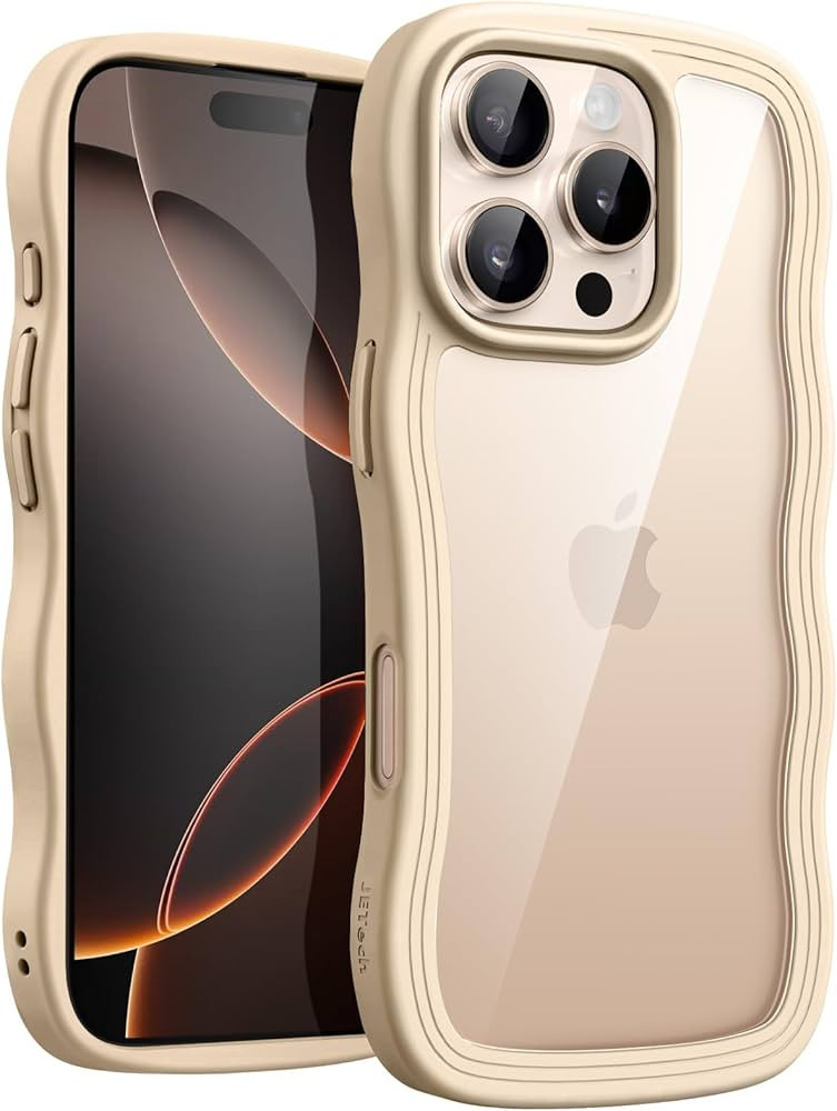 JETech Wavy Case for iPhone 16 Pro Max 6.9-Inch, Cute Wave Frame Curly Shape Shockproof Phone Cov... | Amazon (US)