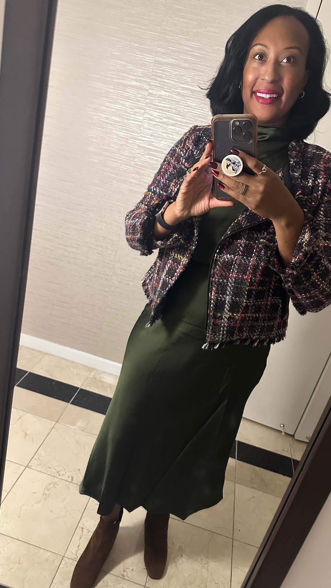 Perfect fall outfit | satin dress | tweed jacket 

#LTKFindsUnder100 #LTKOver40 #LTKStyleTip